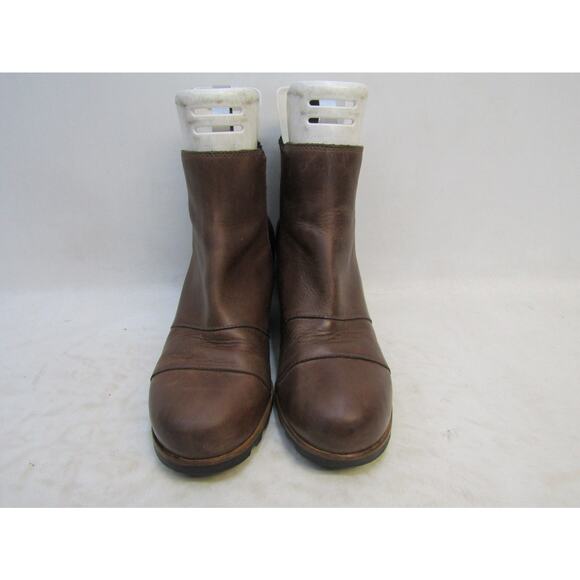 Sorel Womens Size 9 Brown Leather Ankle Wedge Fashion Boots Bootie - Picture 5 of 11